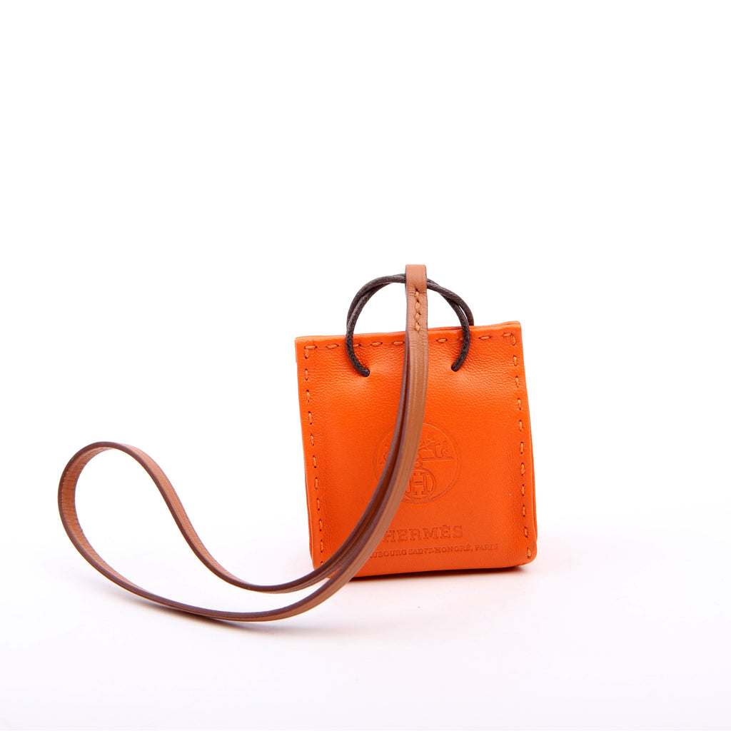Milo Shopping Bag Charm Swift Leather Orange