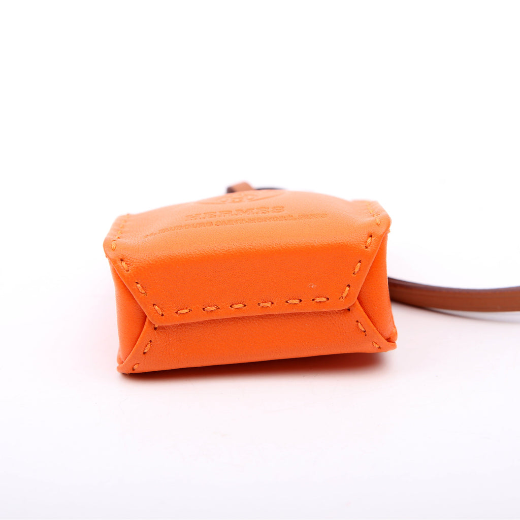 Milo Shopping Bag Charm Swift Leather Orange