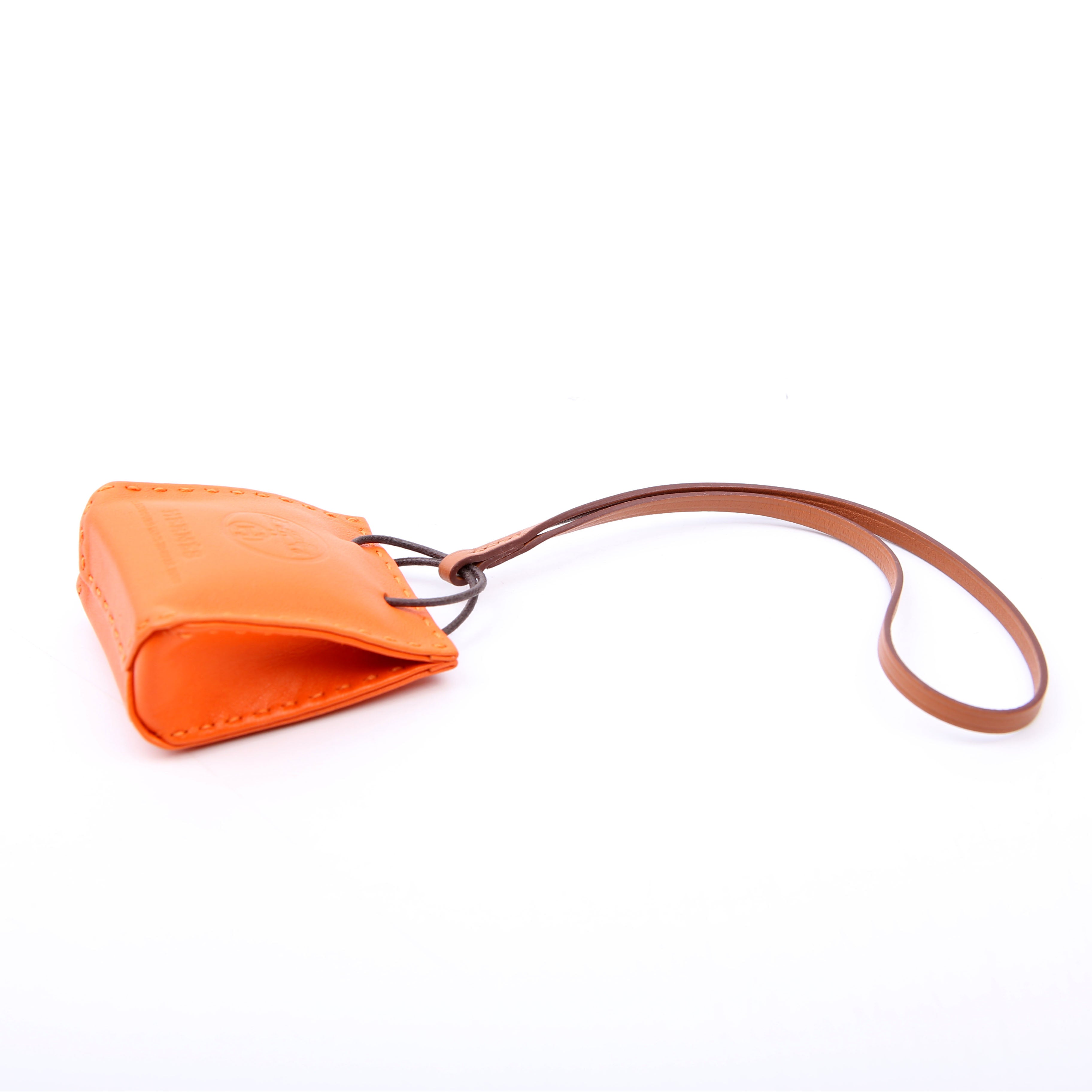 Milo Shopping Bag Charm Swift Leather Orange