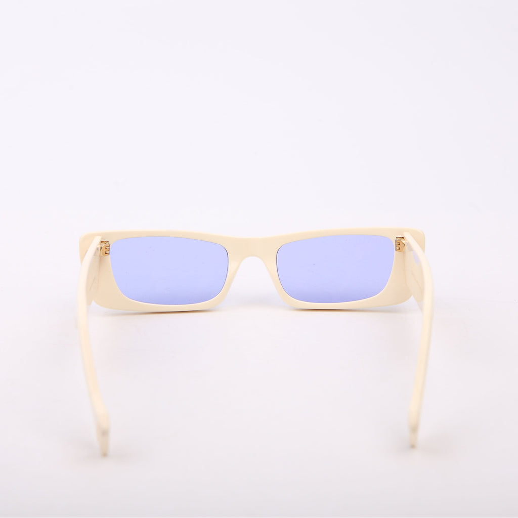 GG0516S Rectangular Narrow Crystal Sunglasses Cream