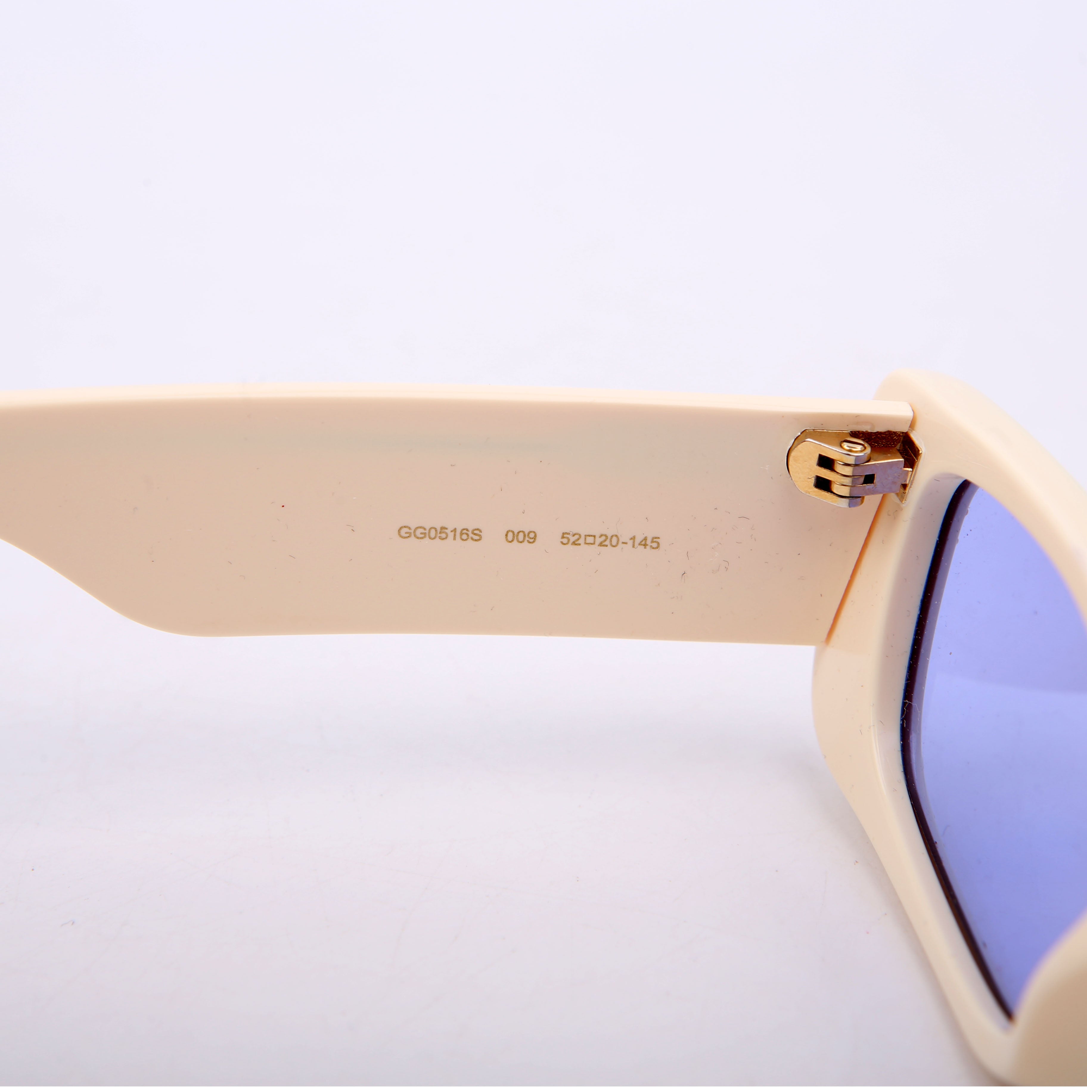 GG0516S Rectangular Narrow Crystal Sunglasses Cream
