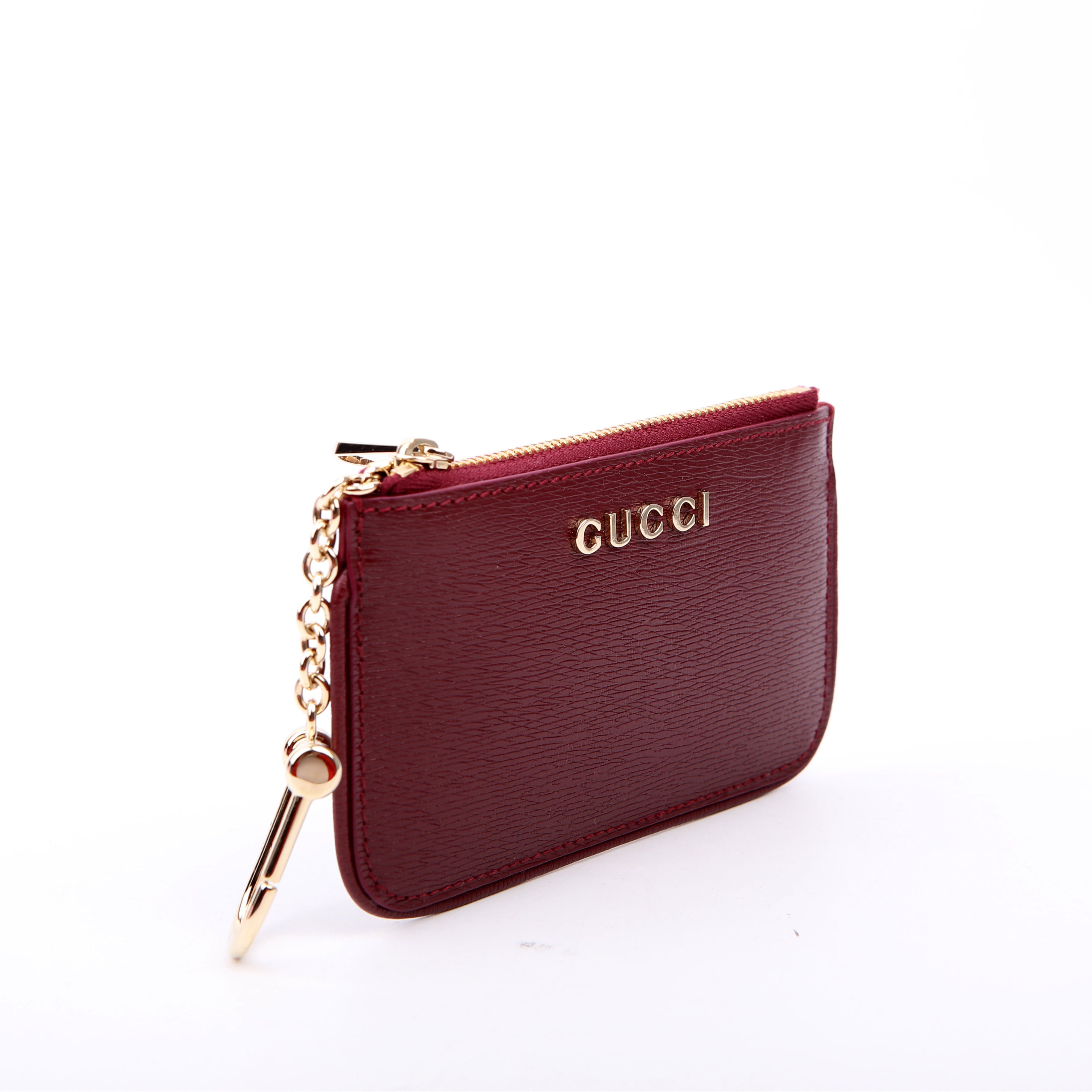 790102 Script Key Case Burgundy