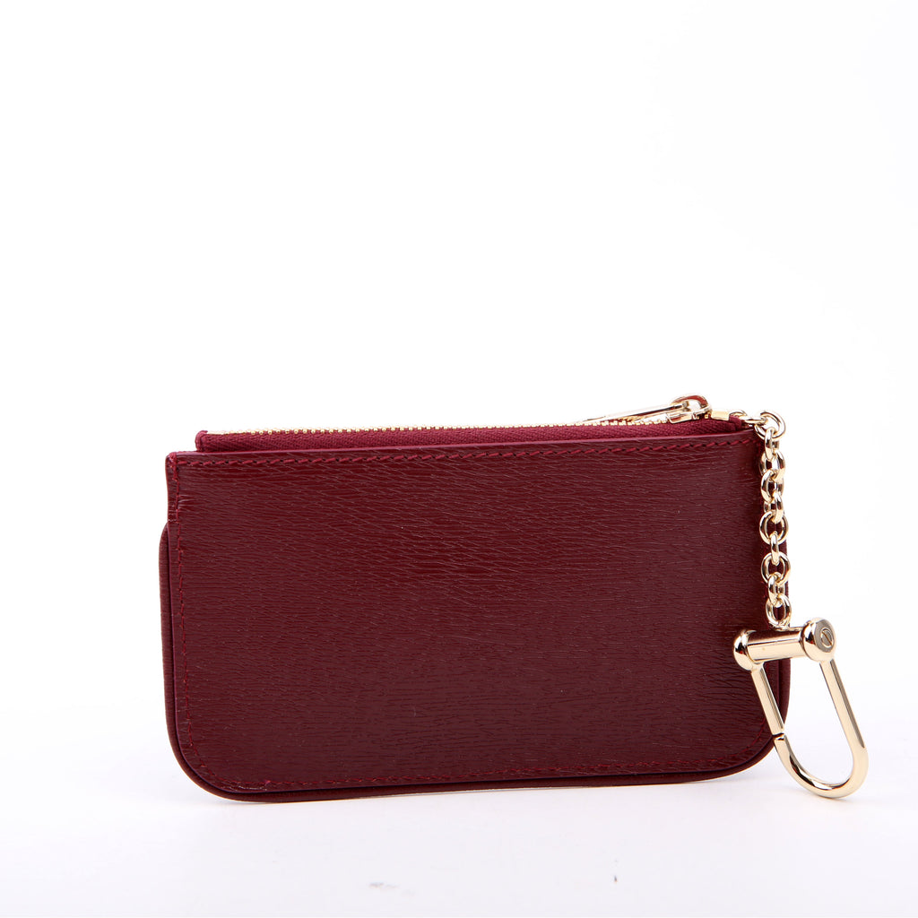 790102 Script Key Case Burgundy