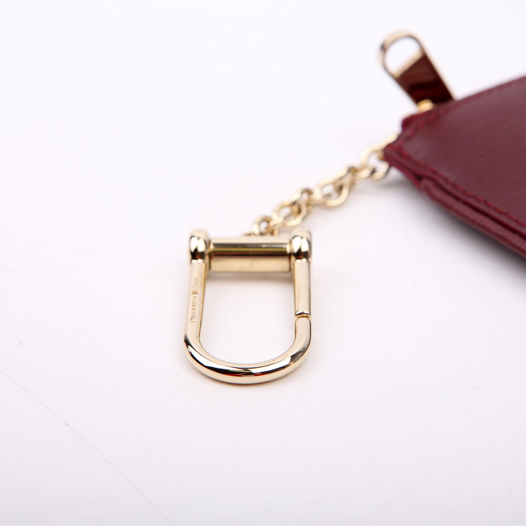 790102 Script Key Case Burgundy