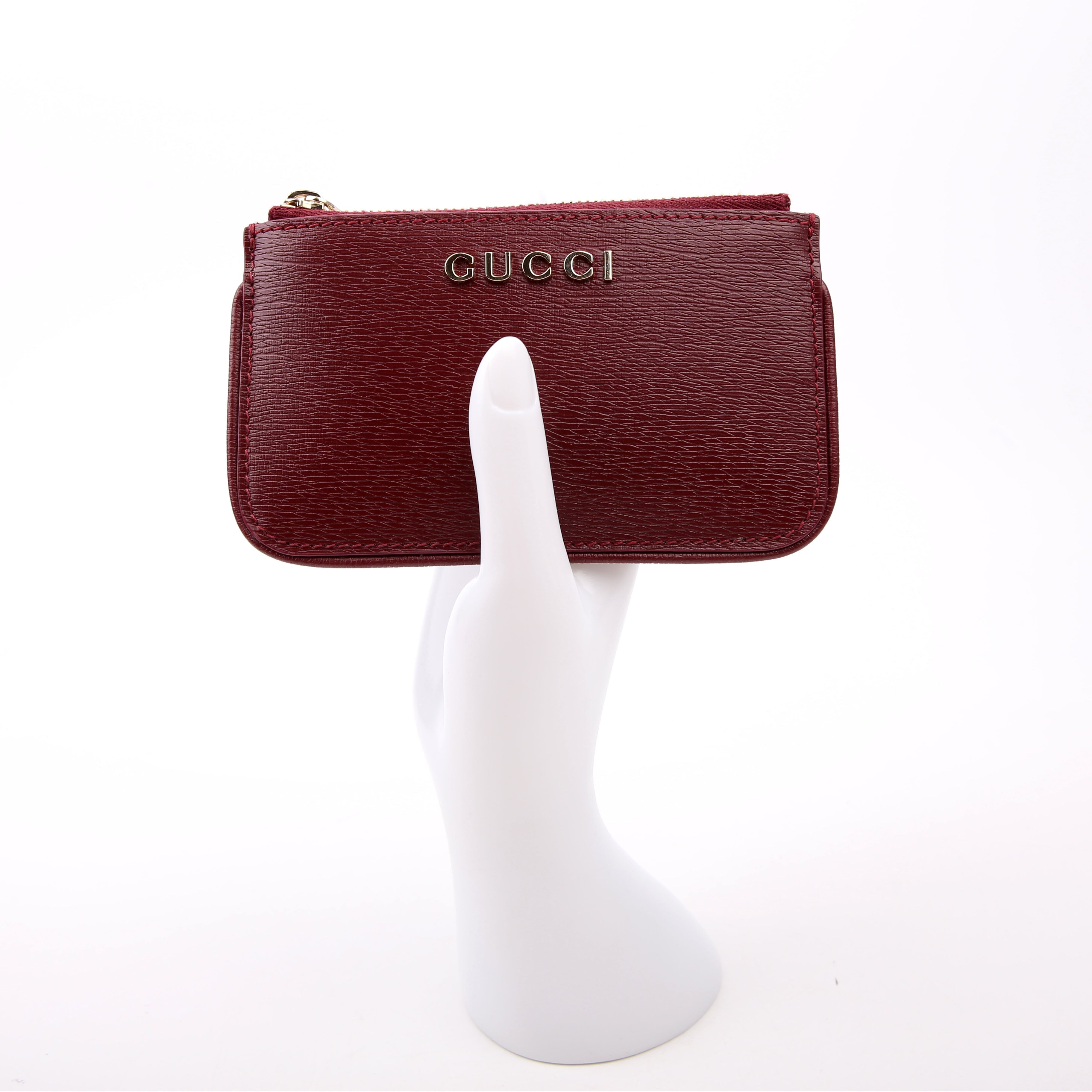 790102 Script Key Case Burgundy