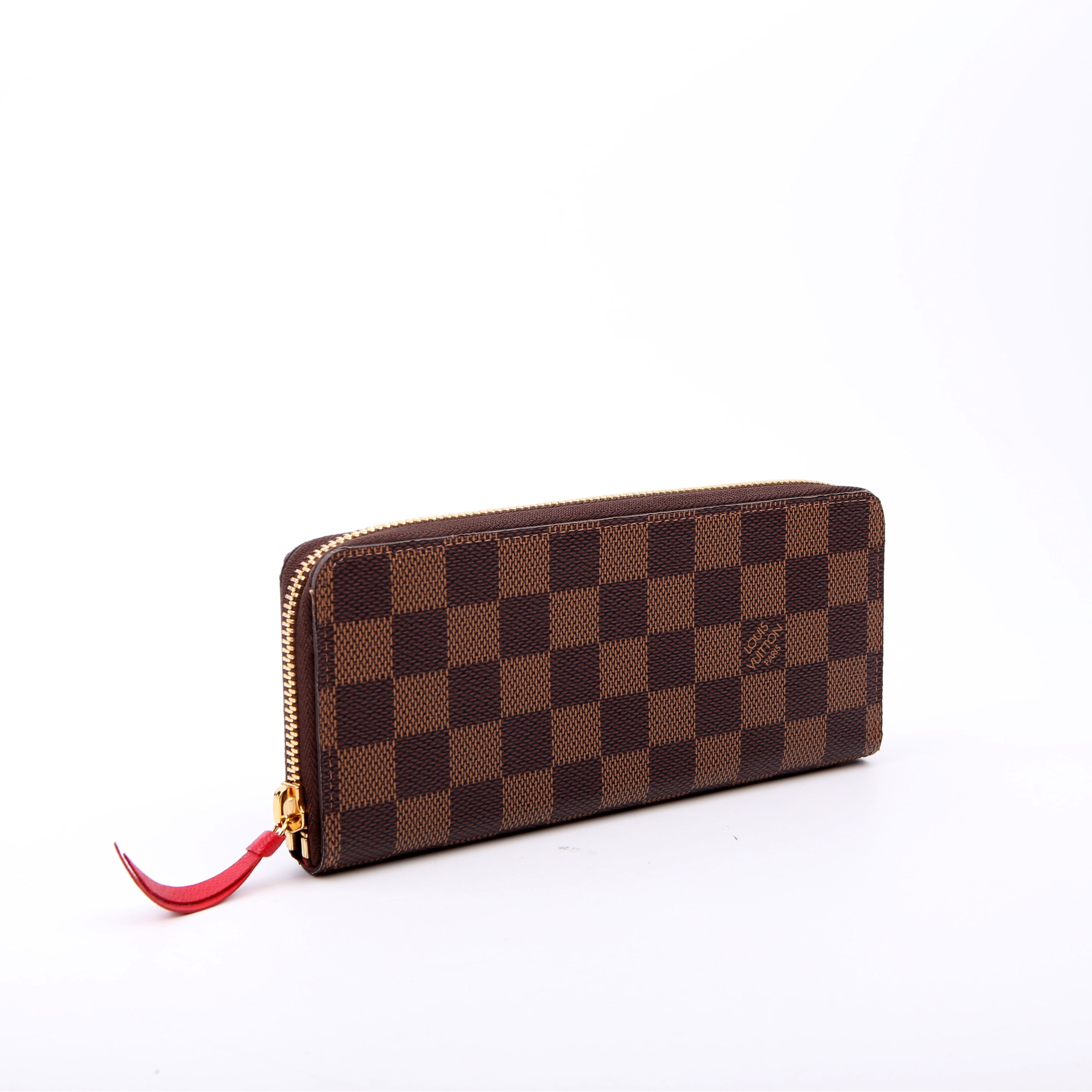Clemence Wallet Damier Ebene Red