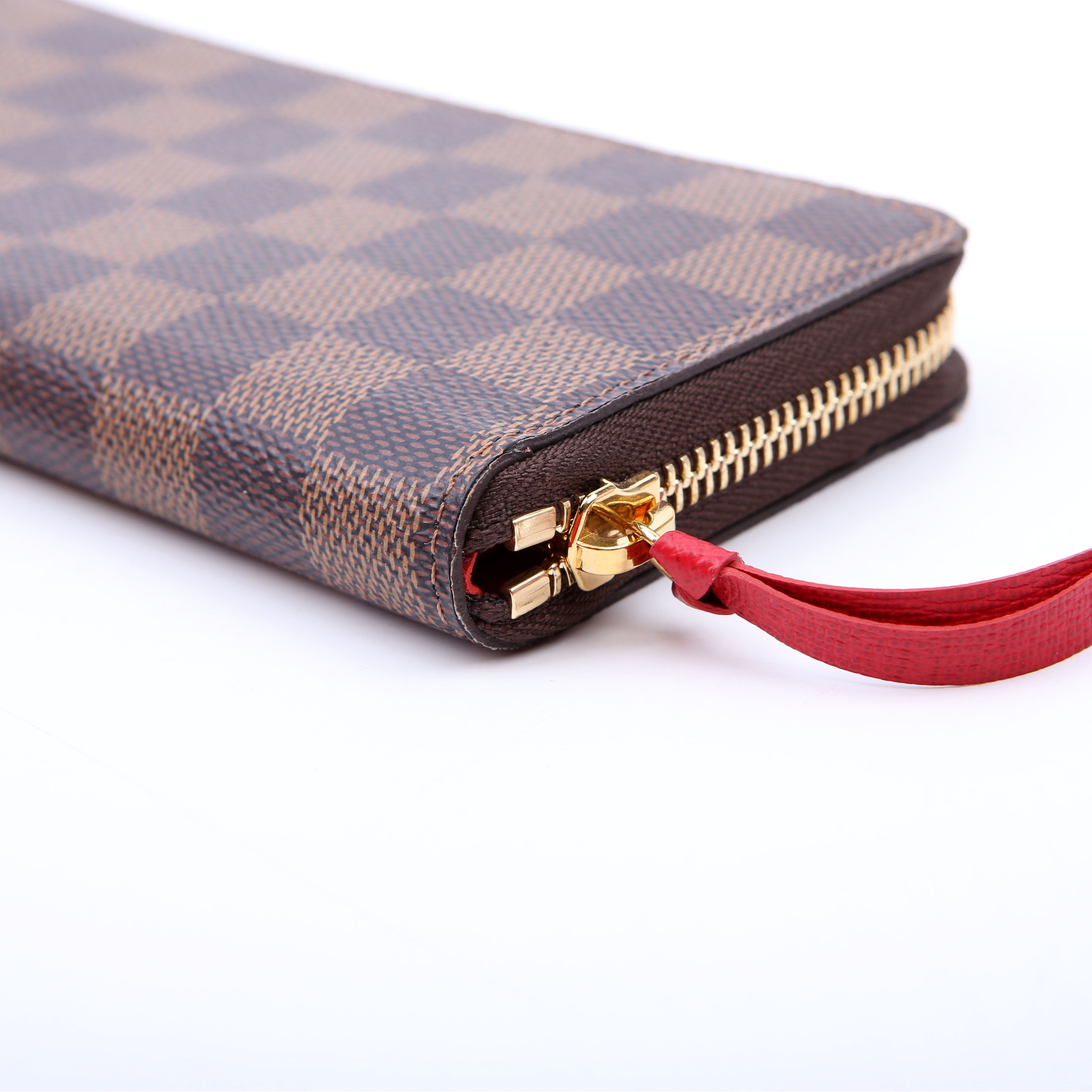 Clemence Wallet Damier Ebene Red