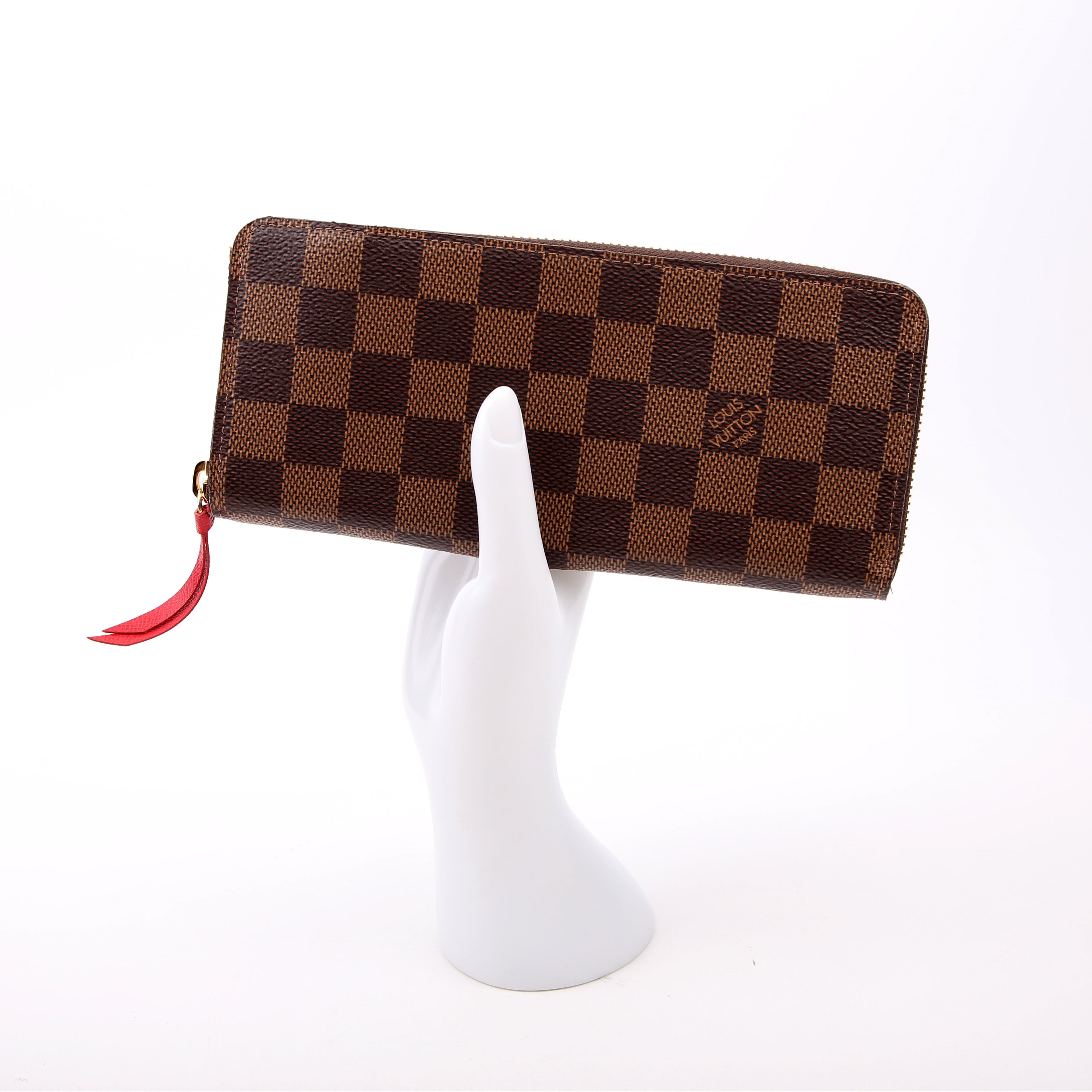 Clemence Wallet Damier Ebene Red