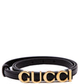 751602 Logo Extra Thin Leather Belt Size 95/38 Black