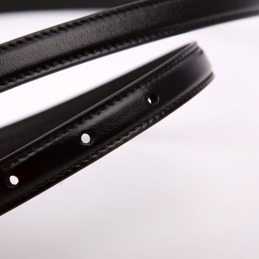 751602 Logo Extra Thin Leather Belt Size 95/38 Black