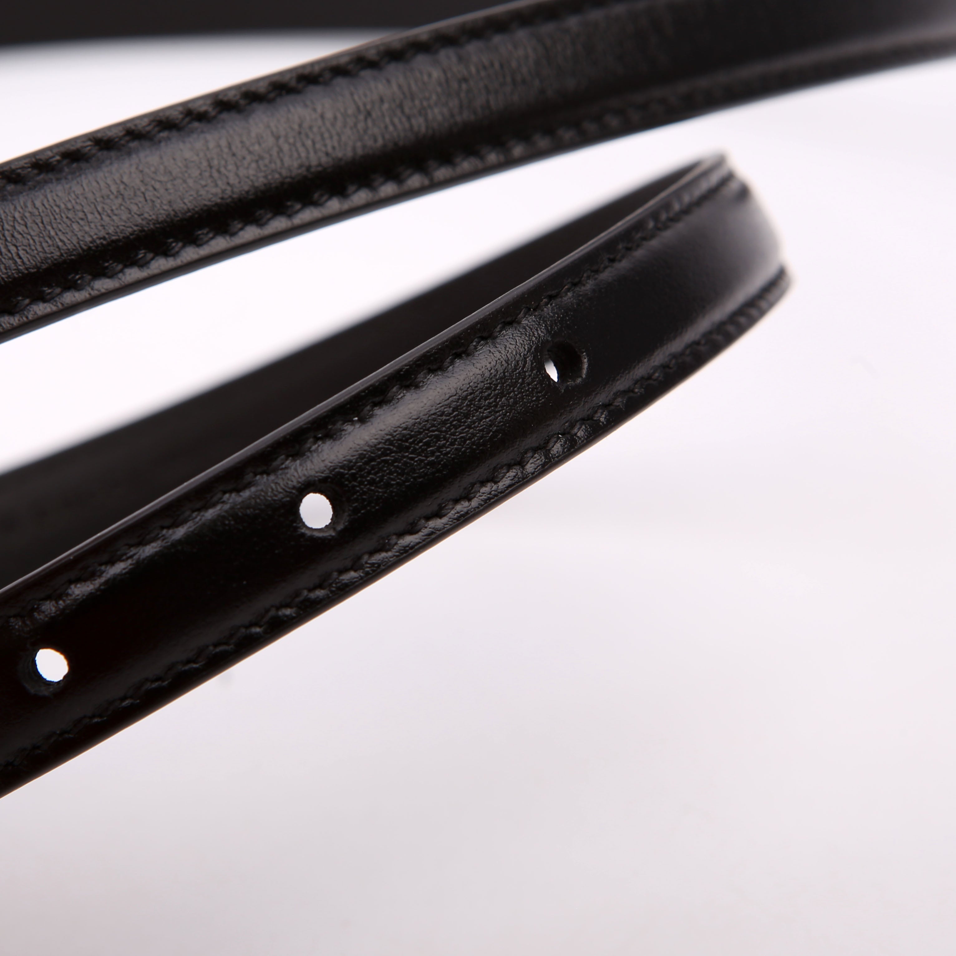 751602 Logo Extra Thin Leather Belt Size 95/38 Black