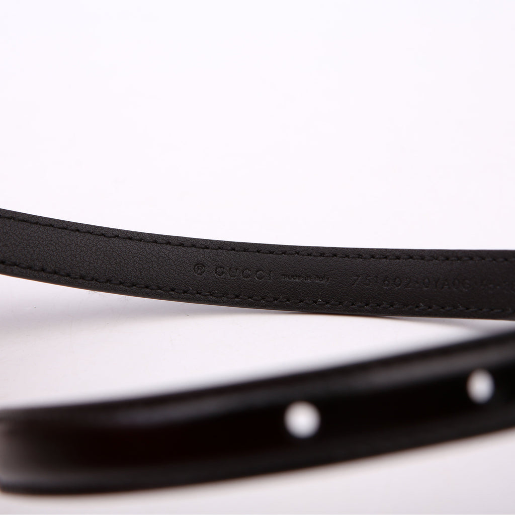 751602 Logo Extra Thin Leather Belt Size 95/38 Black