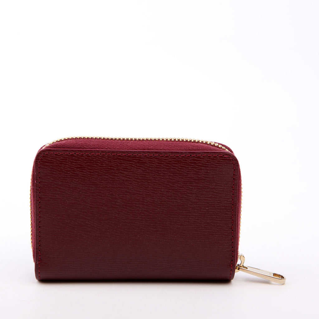 813219 Script Logo Card Holder Burgundy