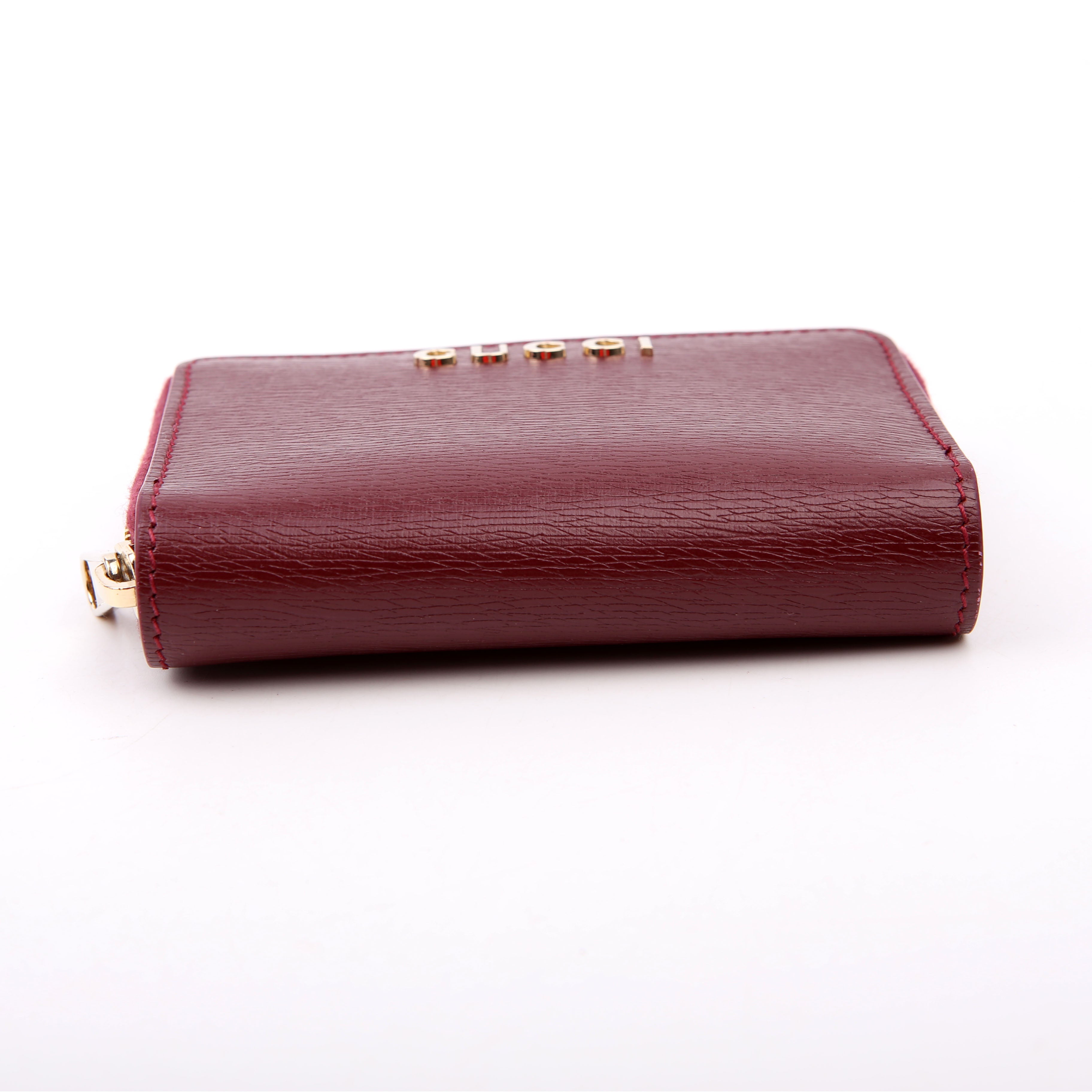 813219 Script Logo Card Holder Burgundy