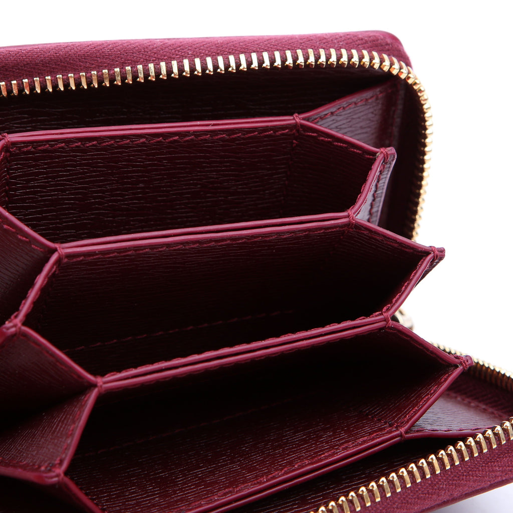 813219 Script Logo Card Holder Burgundy