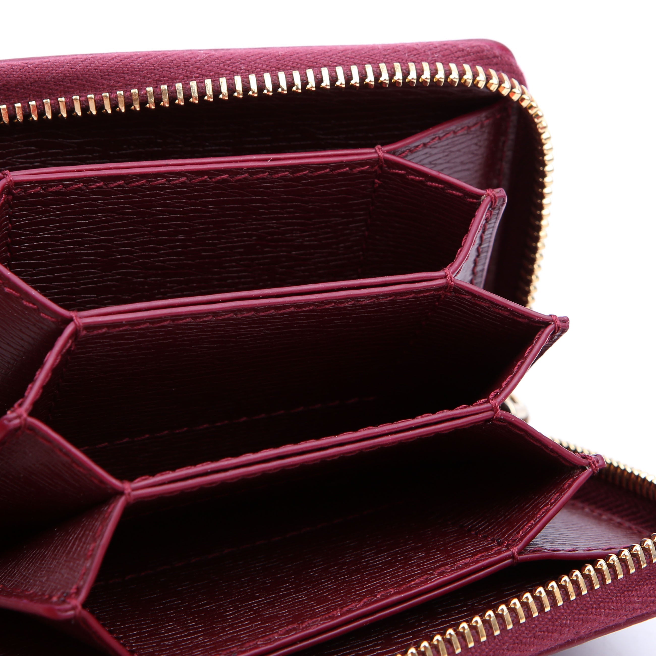813219 Script Logo Card Holder Burgundy