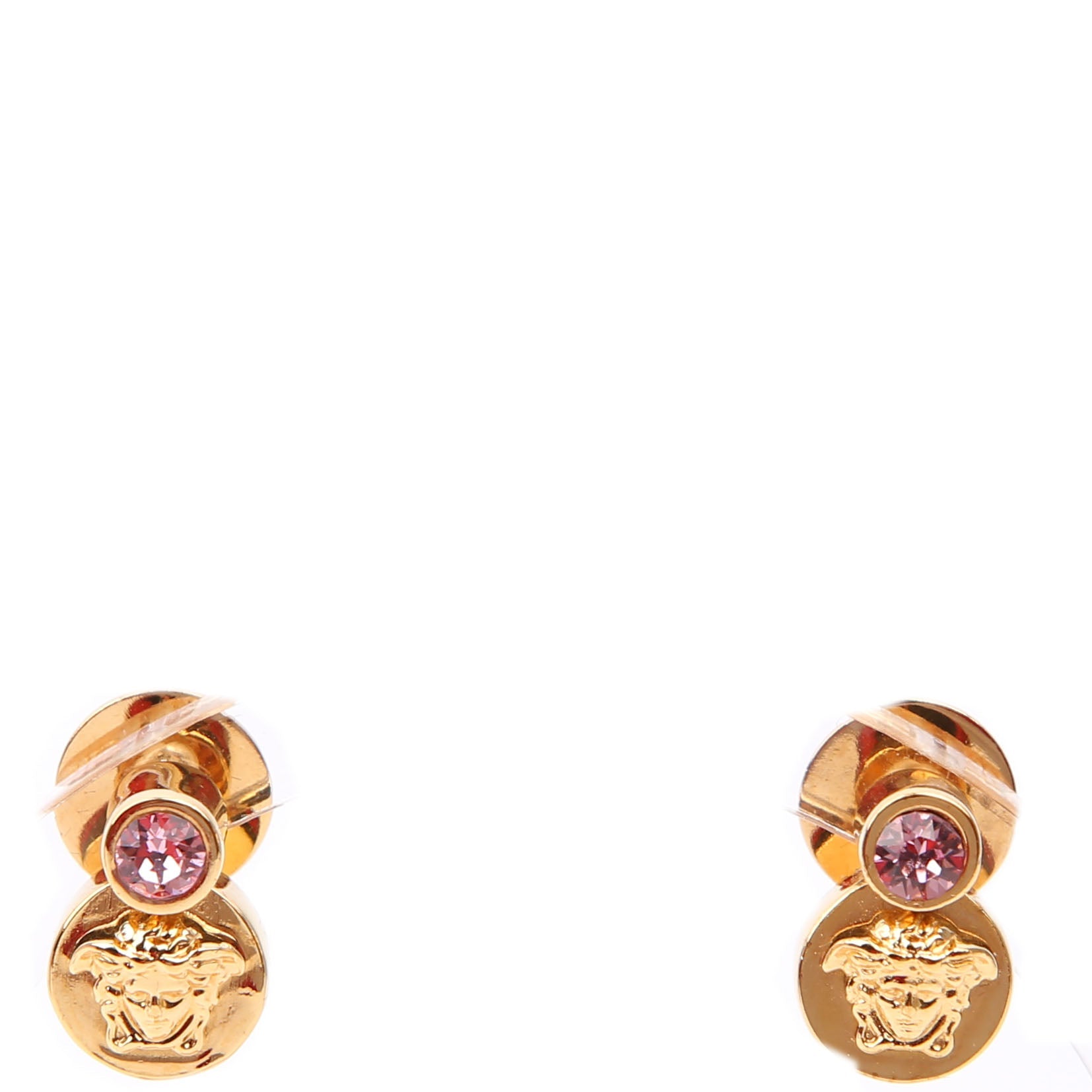 Medusa Crystal Stud Earrings Gold