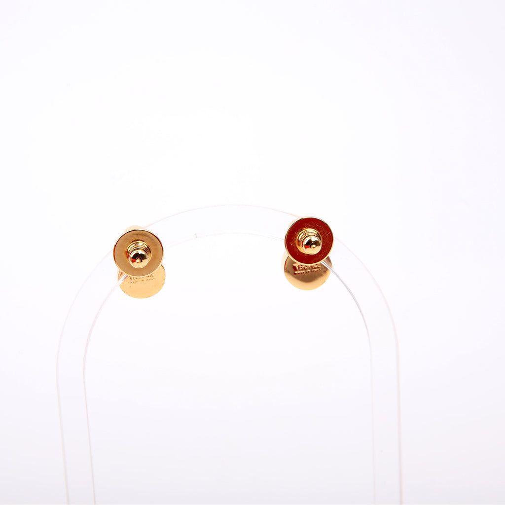 Medusa Crystal Stud Earrings Gold