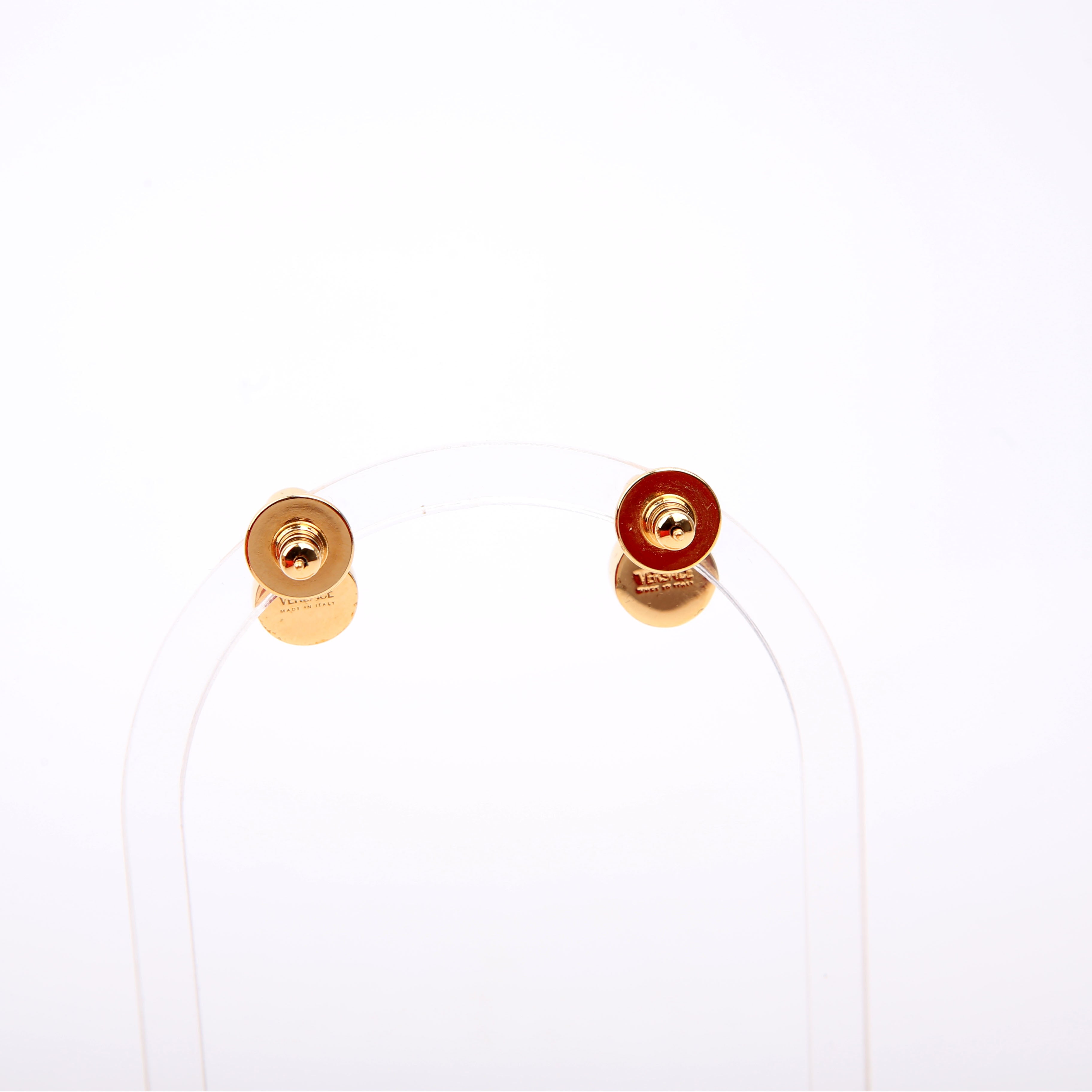Medusa Crystal Stud Earrings Gold