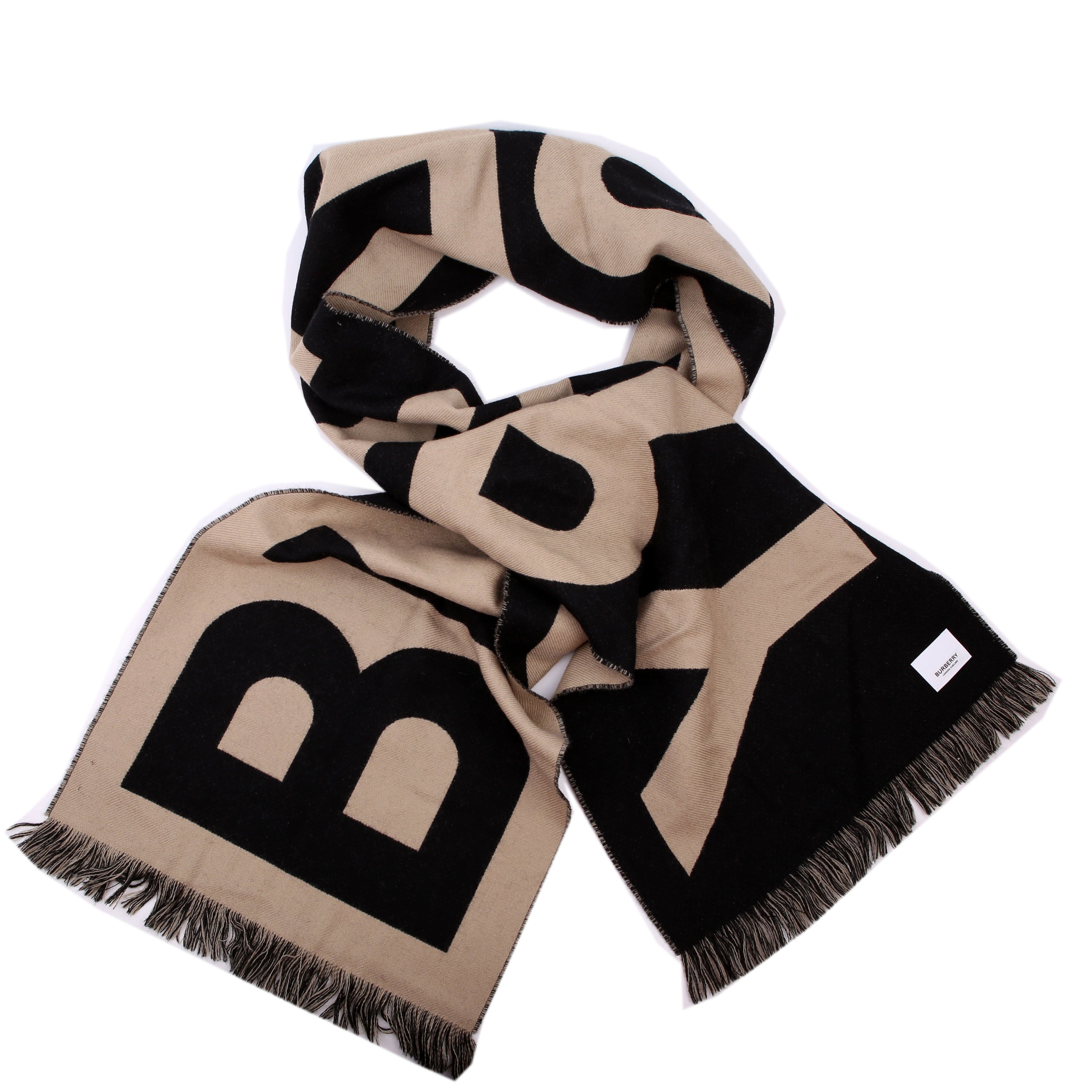 Jacquard Logo Wool Scarf