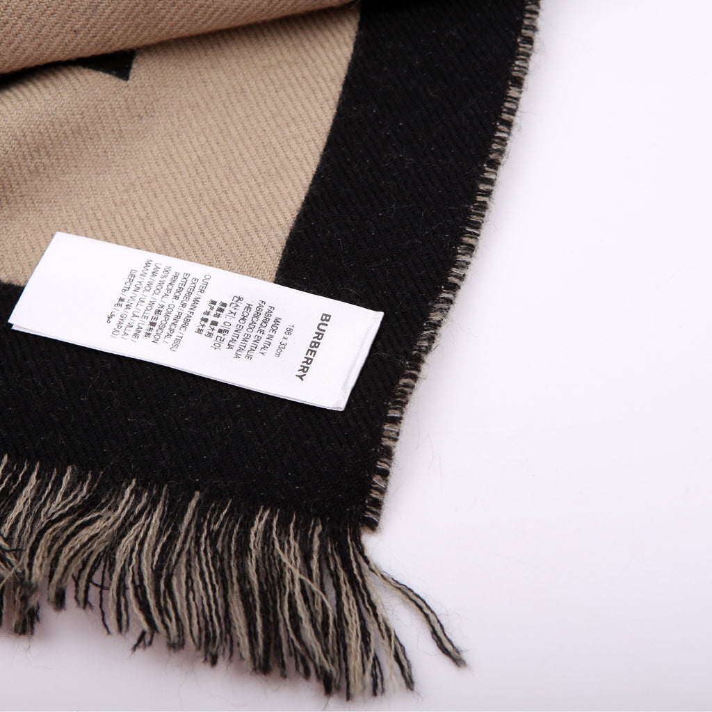 Jacquard Logo Wool Scarf