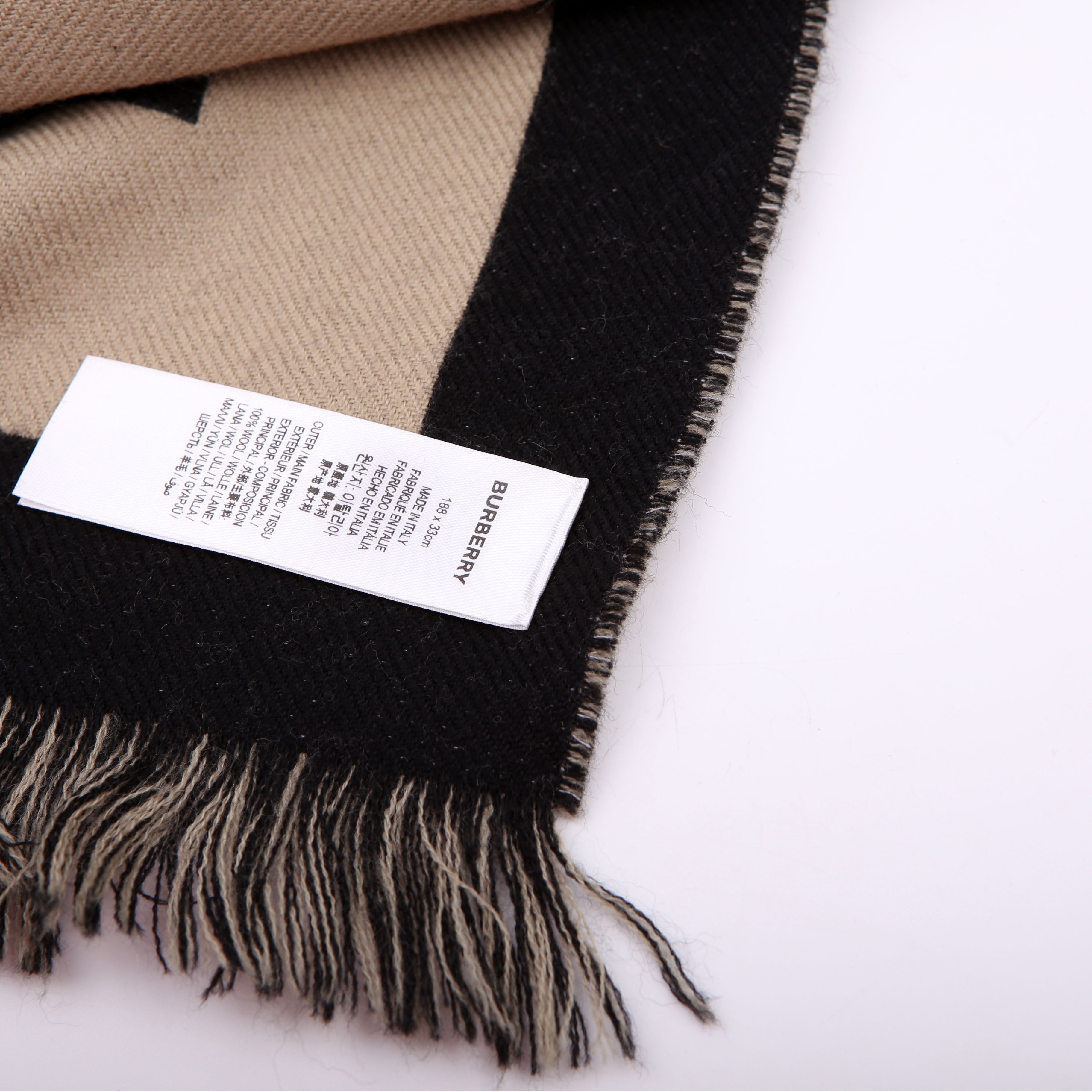 Jacquard Logo Wool Scarf
