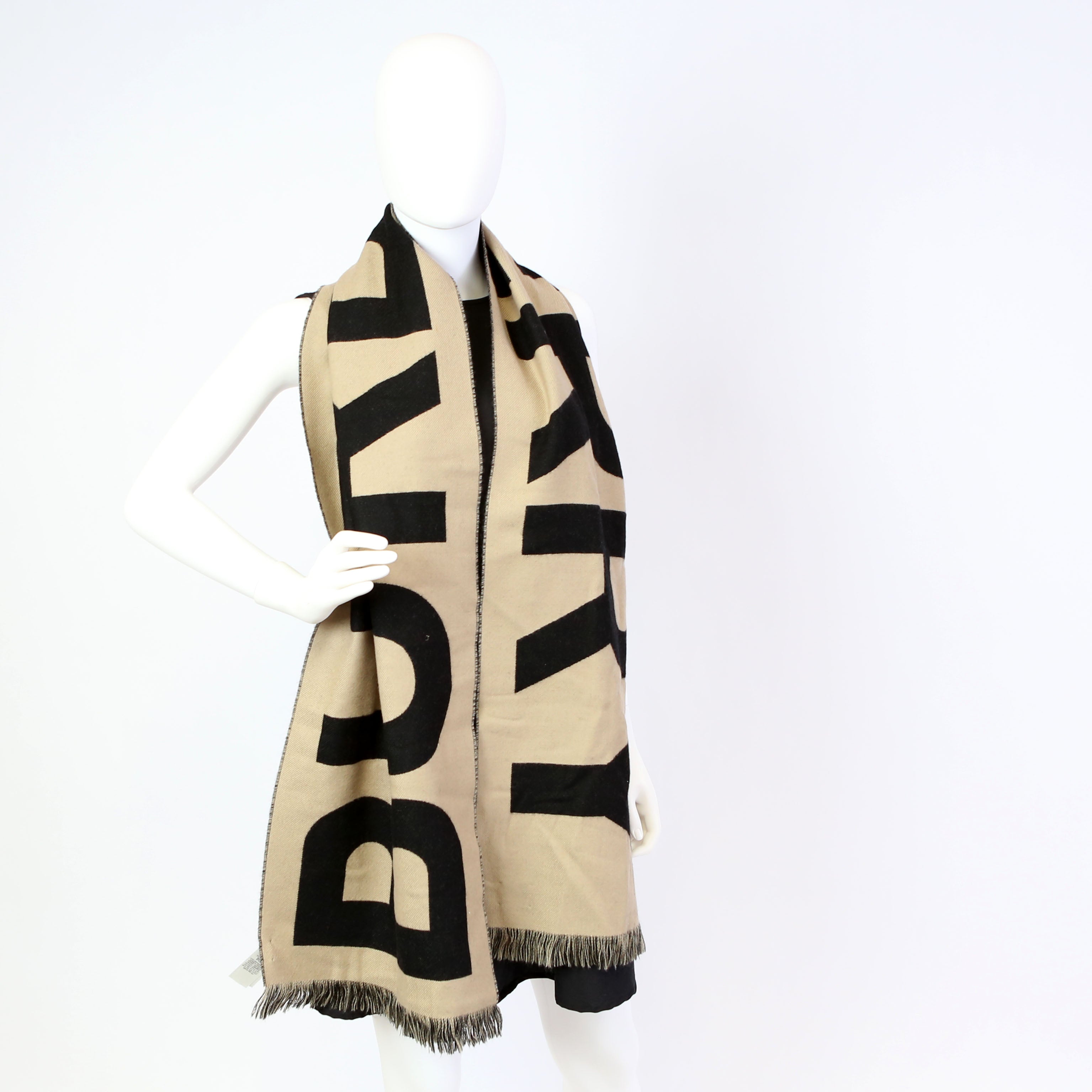 Jacquard Logo Wool Scarf