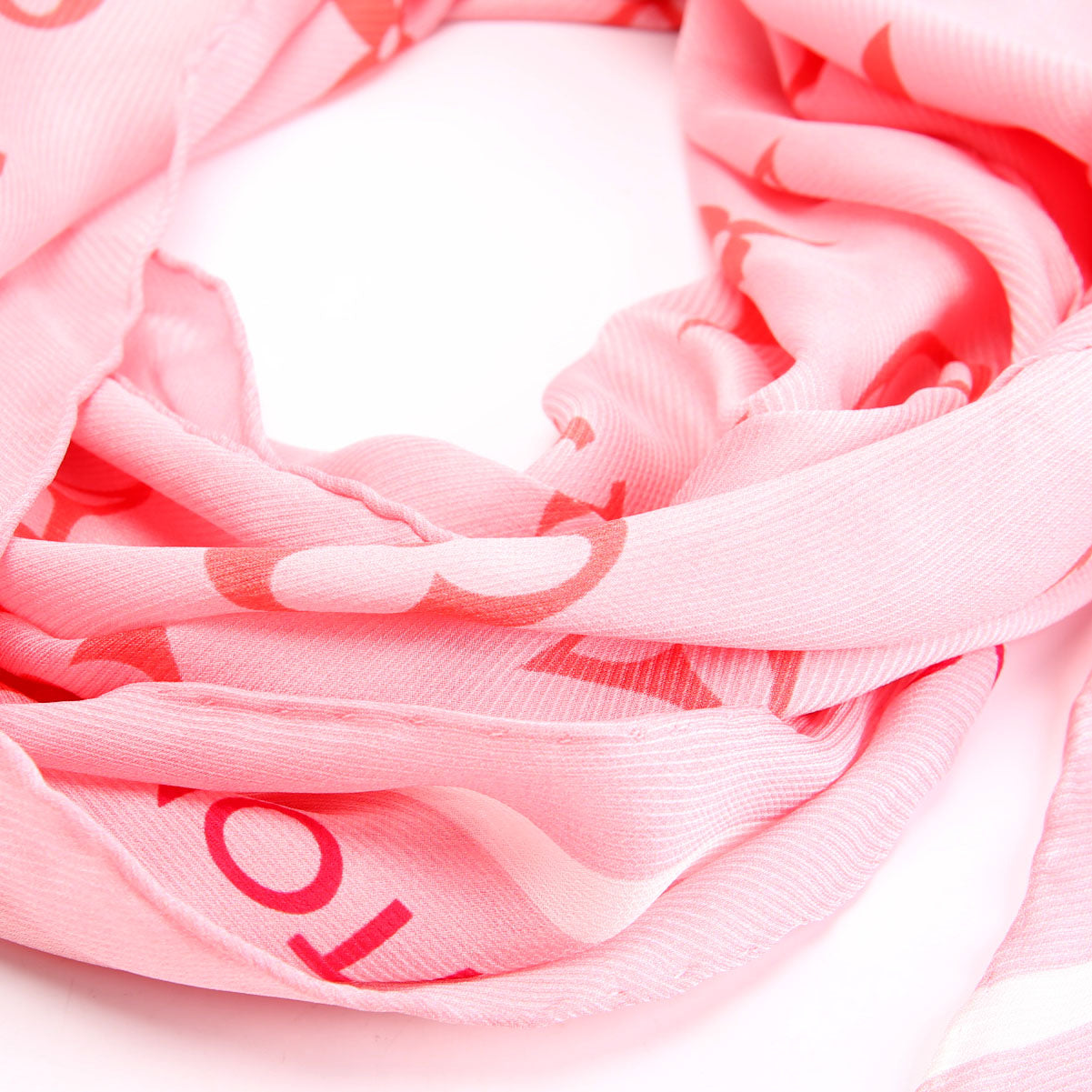 Ideal Rose Monogram Silk 245CM X 30CM Scarf Pink