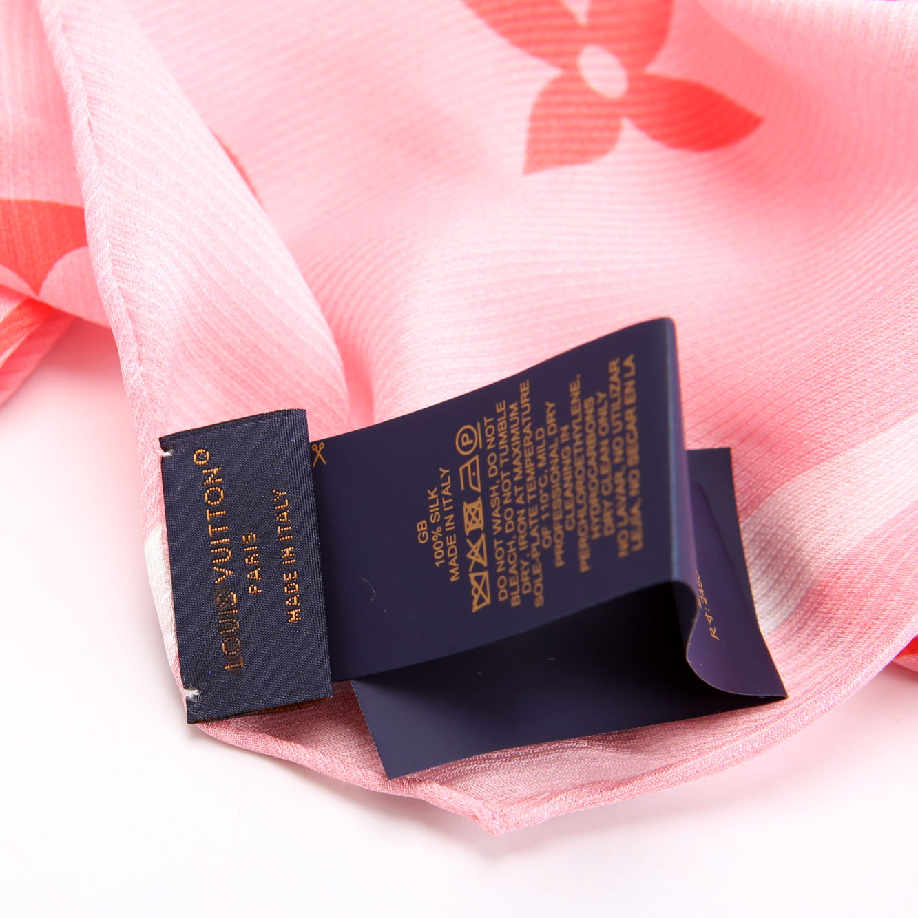 Ideal Rose Monogram Silk 245CM X 30CM Scarf Pink