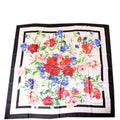 Floral Foulard Silk 90CM Scarf Black/Multicolor