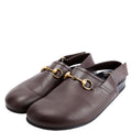 Gucci River Horsebit Slingback Mules Mens Size 8 Brown/Black