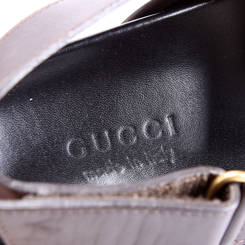 Gucci River Horsebit Slingback Mules Mens Size 8 Brown/Black