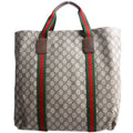 Gucci 763287 GG Supreme Web Tote Large Brown