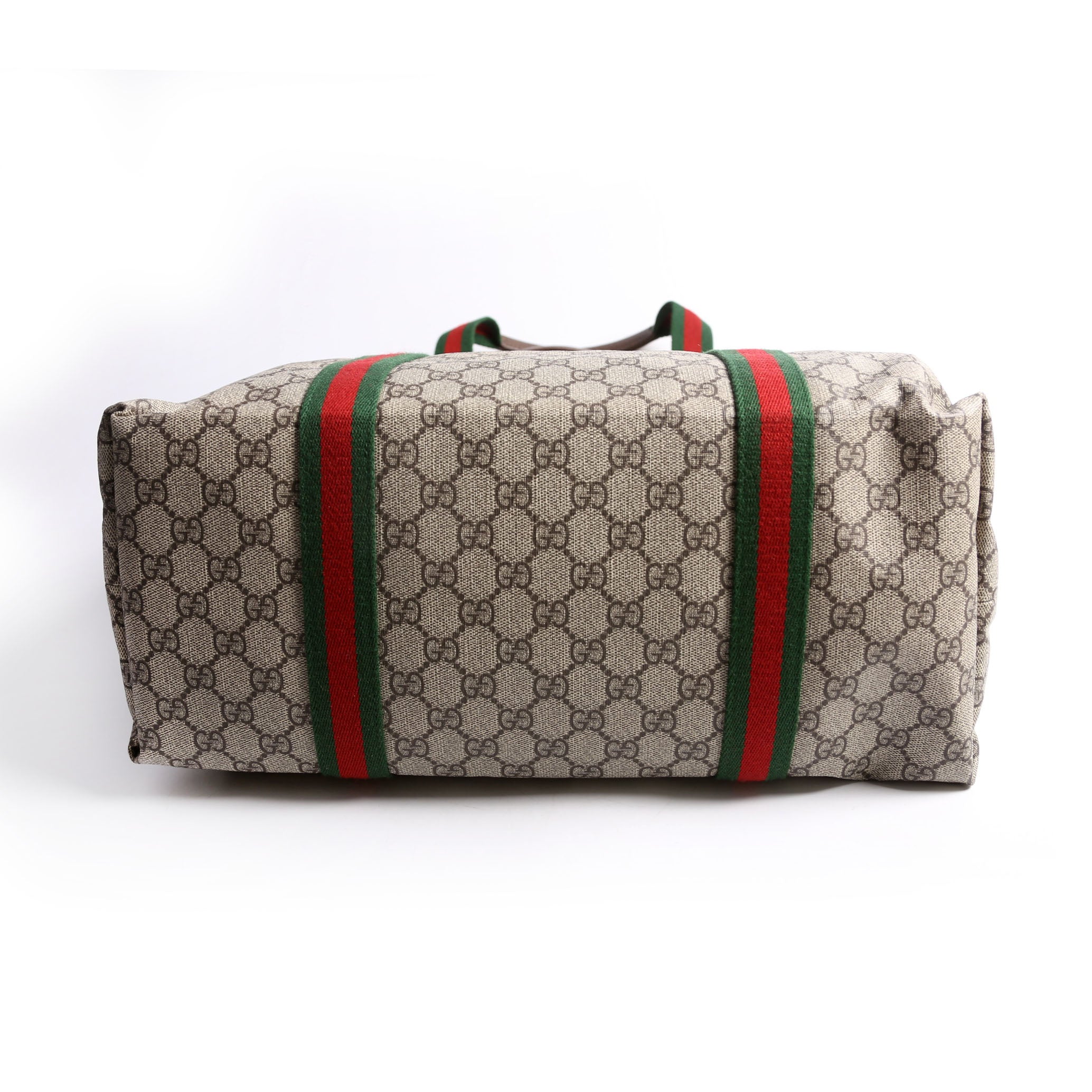 Gucci 763287 GG Supreme Web Tote Large Brown