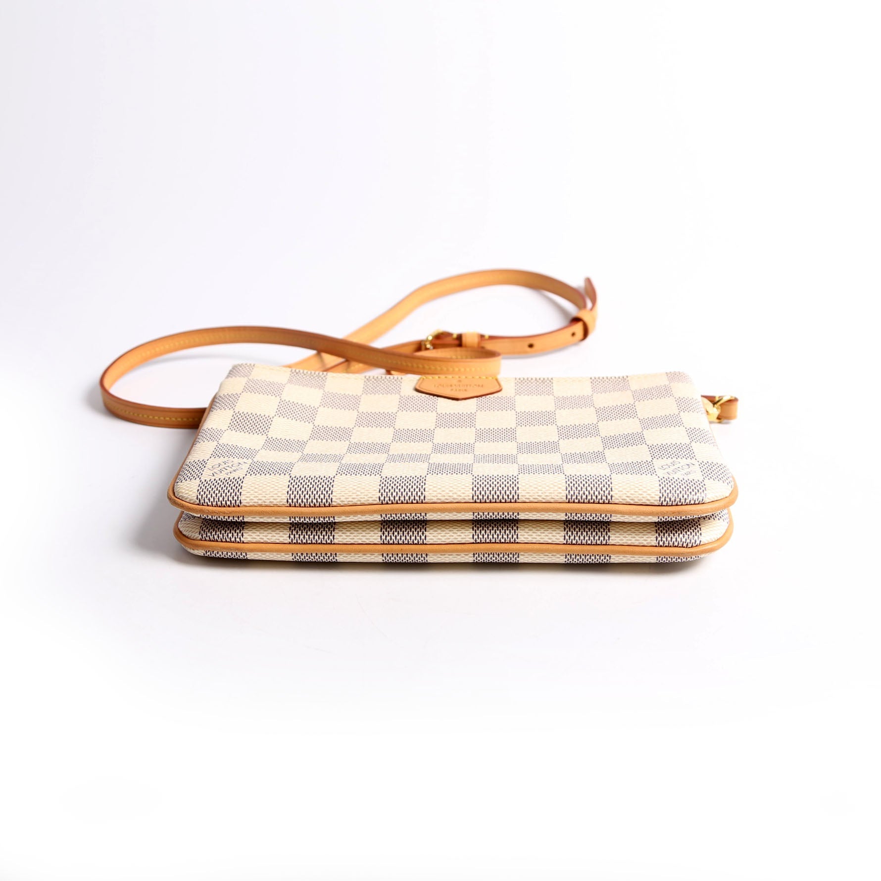 hold Double Zip Pochette Damier Azur
