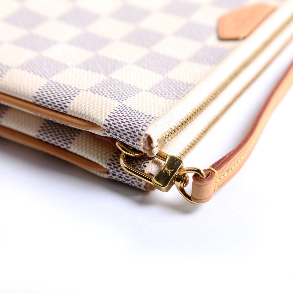 hold Double Zip Pochette Damier Azur