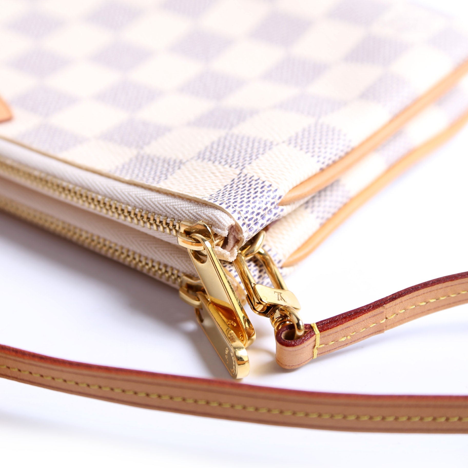 hold Double Zip Pochette Damier Azur