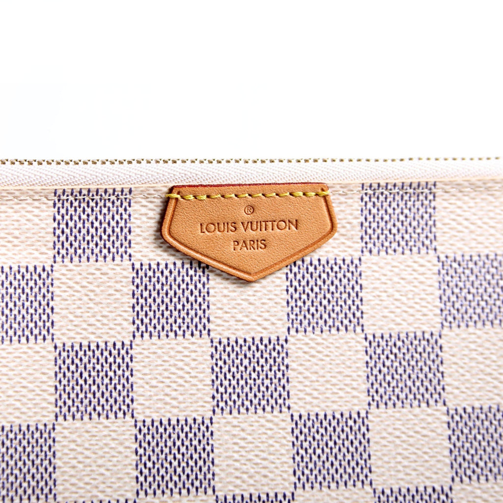 hold Double Zip Pochette Damier Azur
