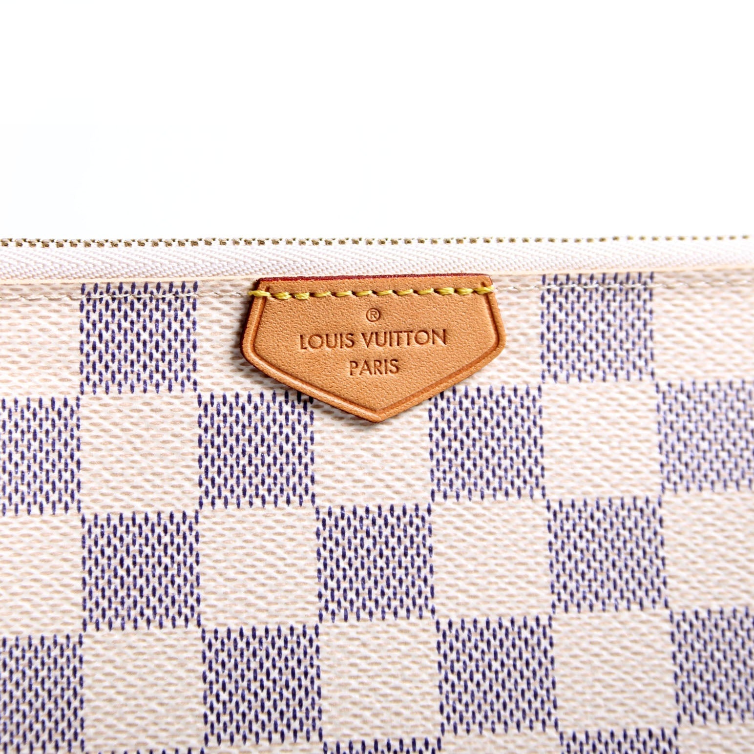 hold Double Zip Pochette Damier Azur