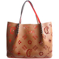 Cabarock Loubinthesky Perforated Leather Large Tote Brown