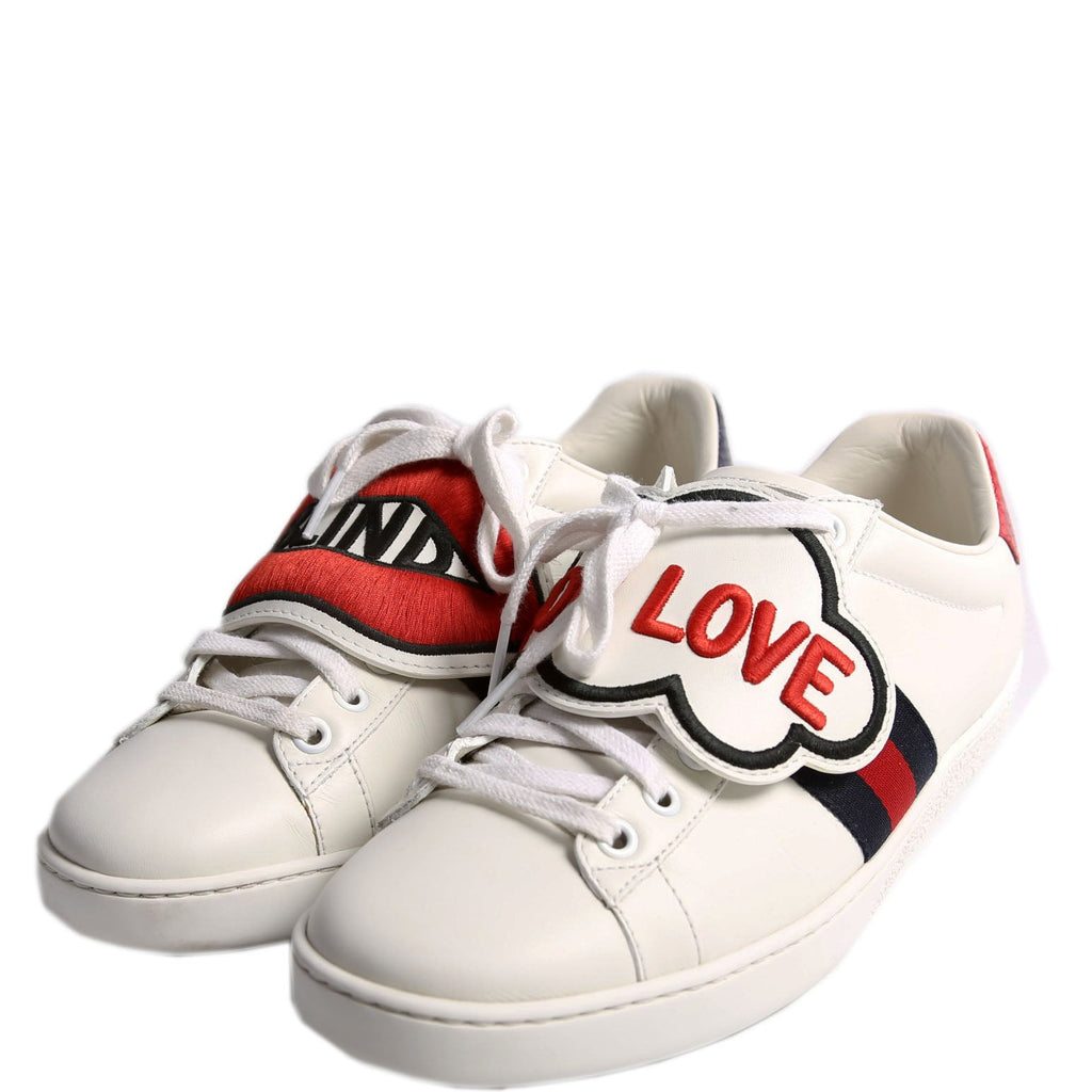 Gucci Ace Web Blind For Love Sneakers Size 38