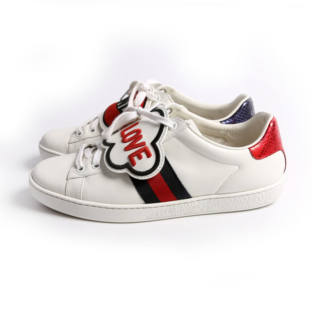 Gucci Ace Web Blind For Love Sneakers Size 38