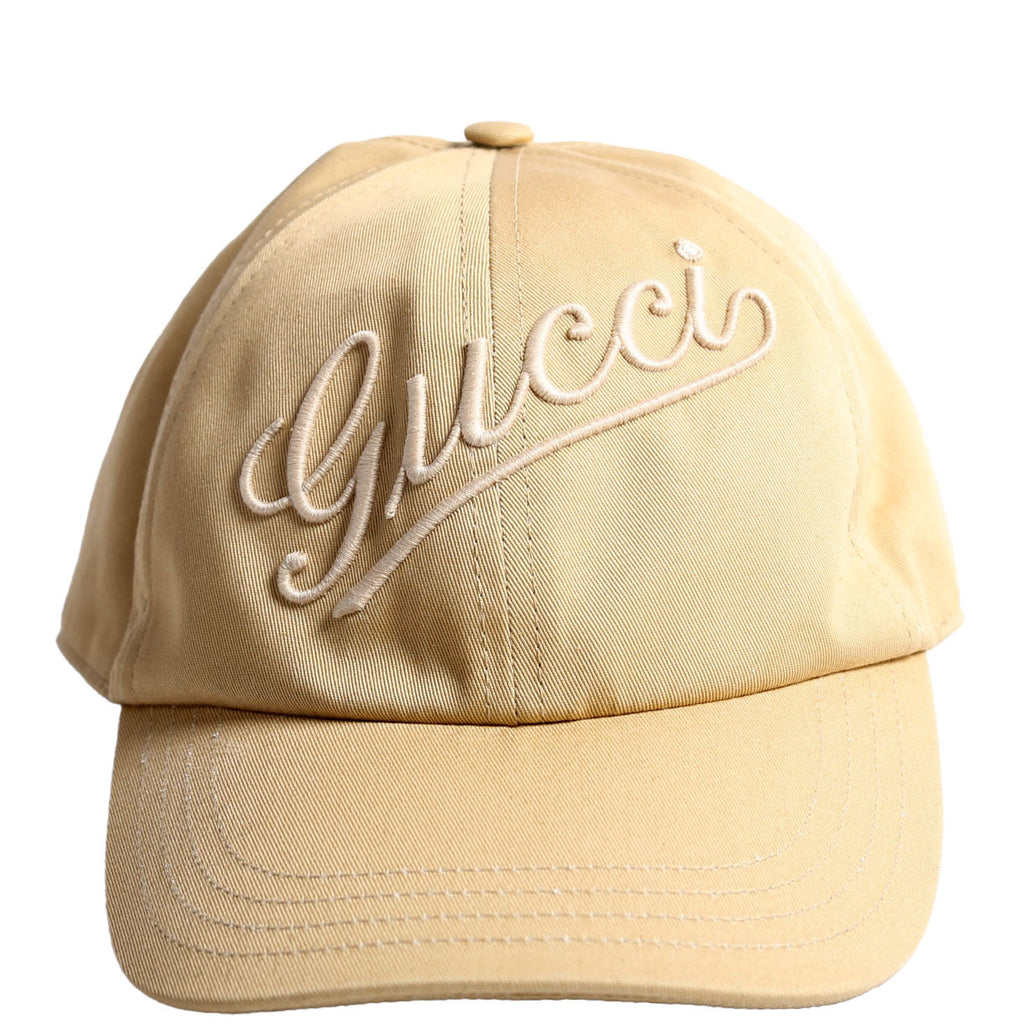Script Logo Cap Size Small Beige
