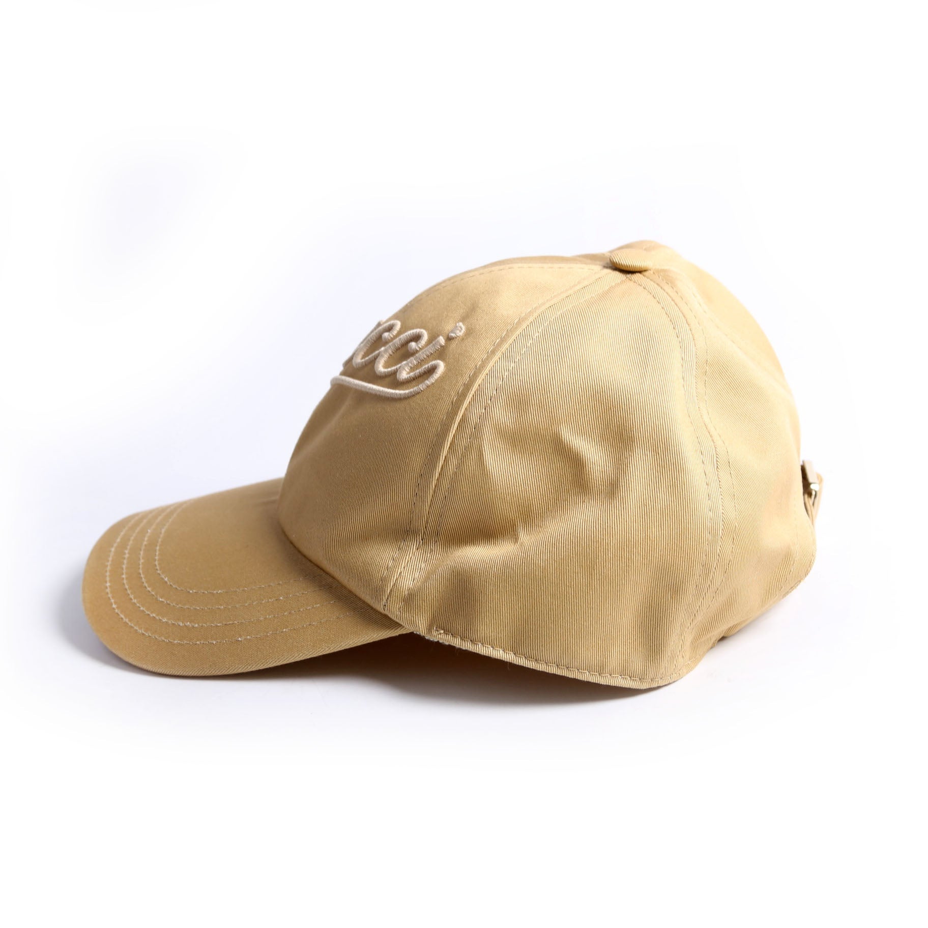 Script Logo Cap Size Small Beige
