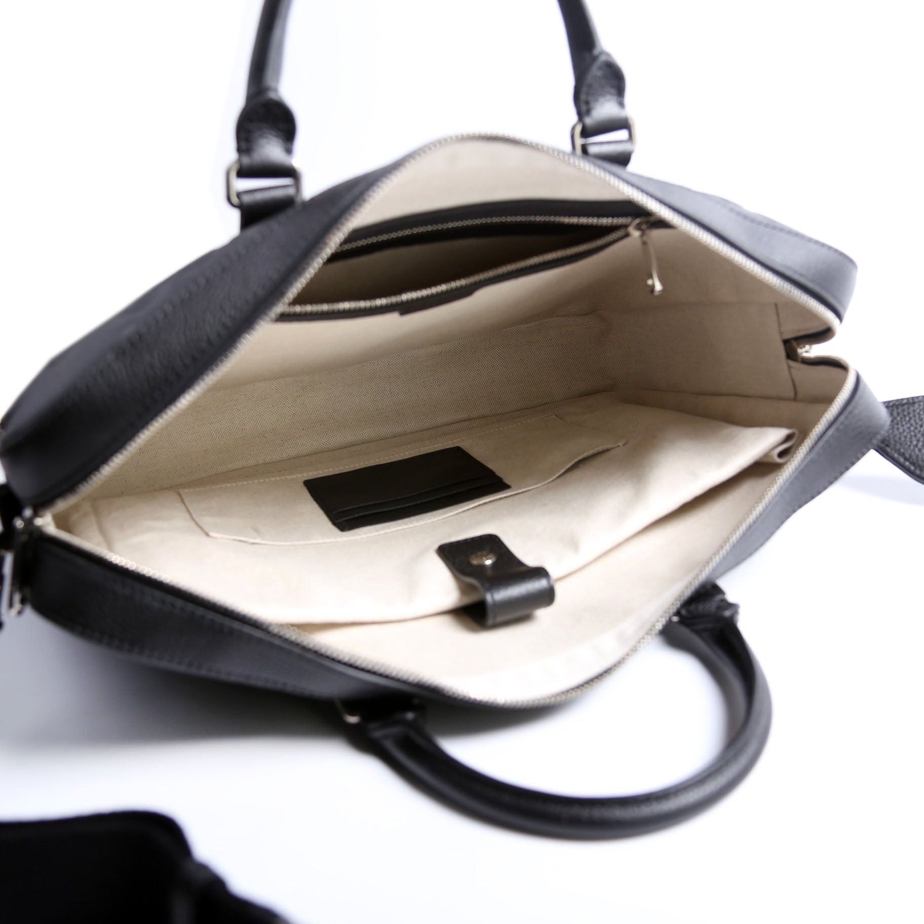 Gucci 658573 Jumbo GG Leather Briefcase Black/Silver