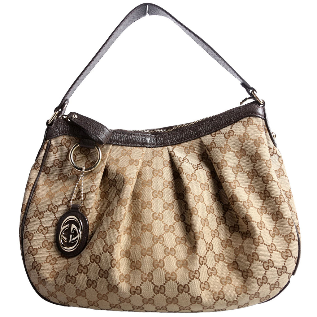 364843 GG Canvas Sukey Hobo Medium Brown