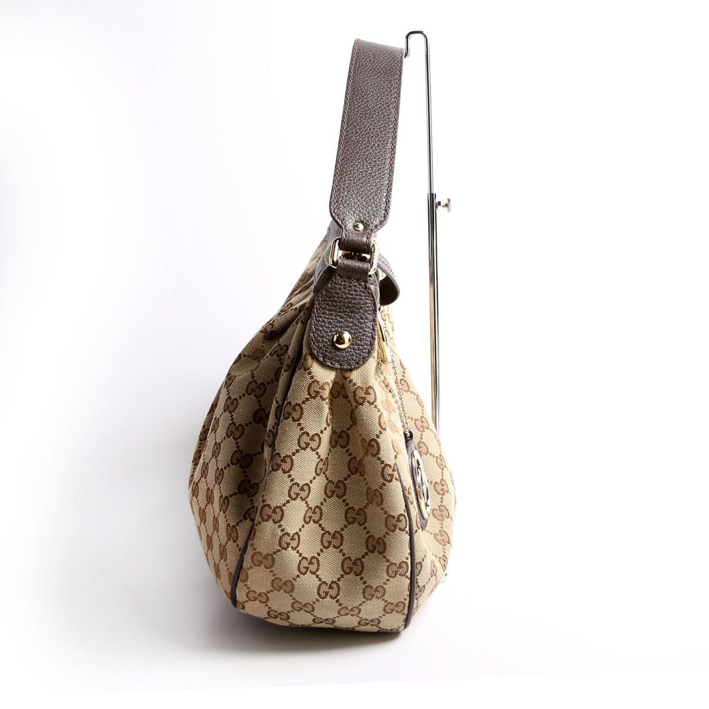 364843 GG Canvas Sukey Hobo Medium Brown