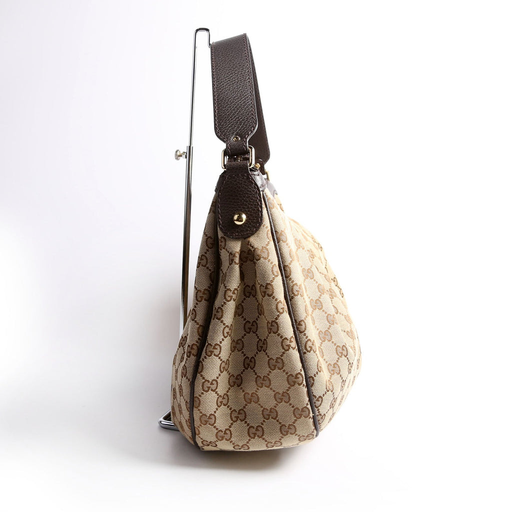 364843 GG Canvas Sukey Hobo Medium Brown