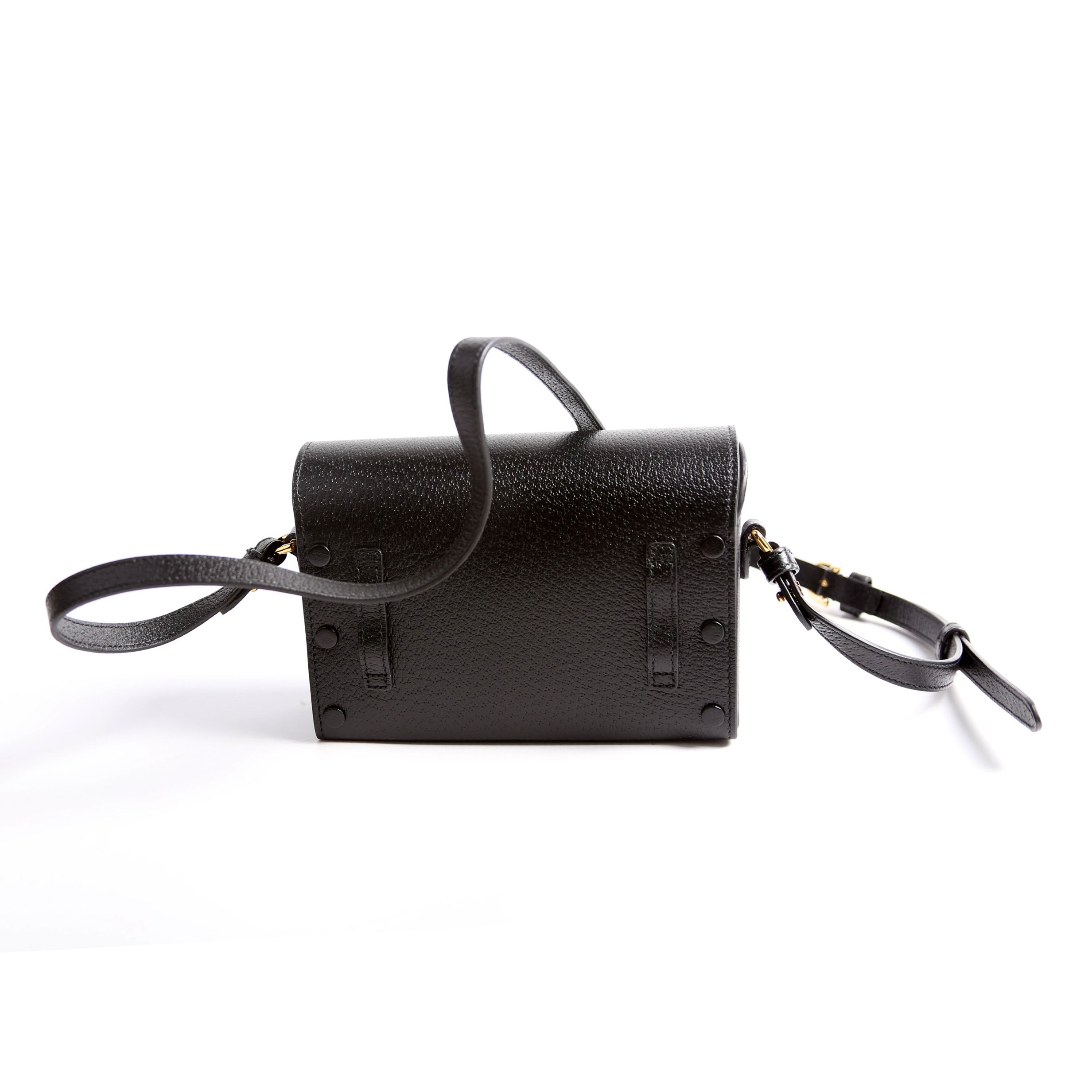 Gucci 732314 Horsebit 1955 Calfskin Shoulder Bag Black