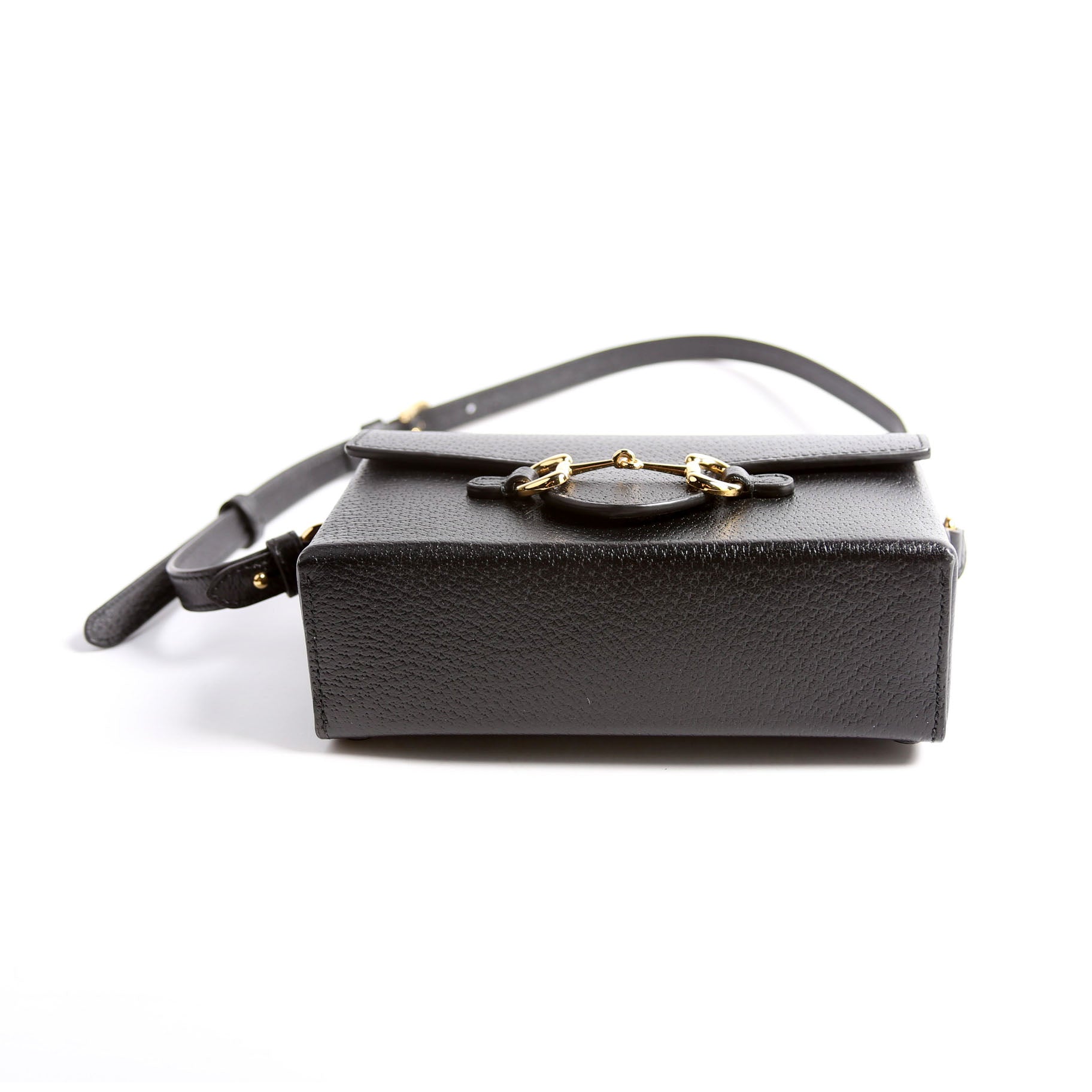 Gucci 732314 Horsebit 1955 Calfskin Shoulder Bag Black